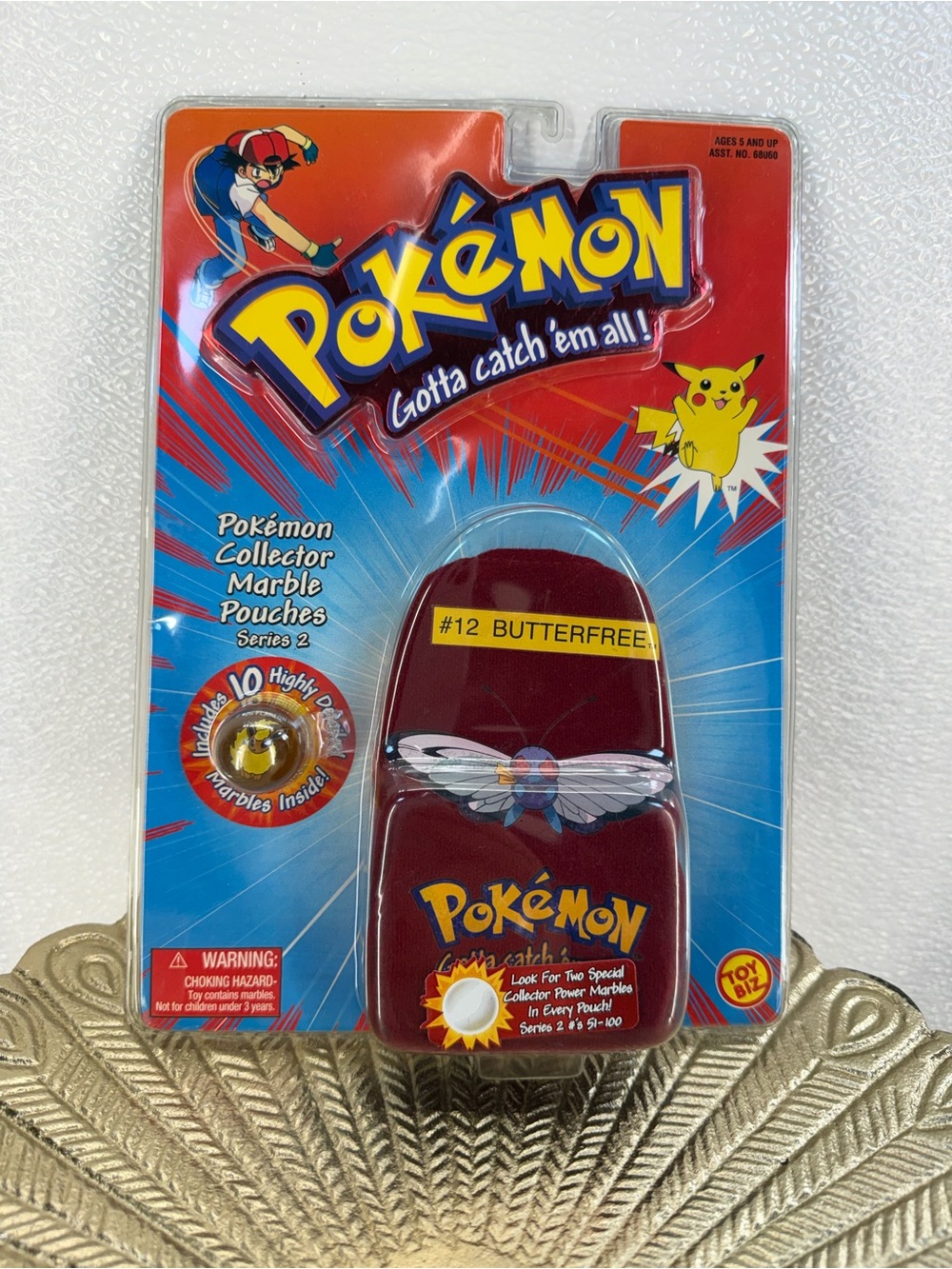 Vintage Pokémon Butterfree #12 Marble Pouch‎ Series 2 Sealed Toy Biz